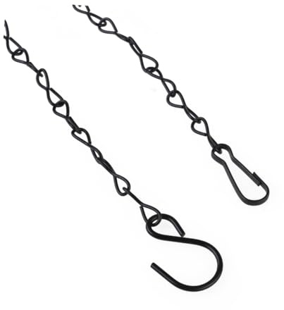 Yardenfun Cadena Colgante Negra para Maceteros Comederos de Pájaros y Faroles Resistente la Intemperie Gancho Ajustable para Jardín Interior y Exterior