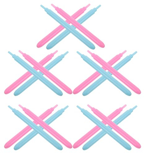Healvian Juego de 20 Agujas de Plástico para Quilling, Bolígrafo para Arte de Filigrana, Colores Rosa y Azul Claro, Herramientas Ranuradas para Manualidades de Papel y Tarjetas