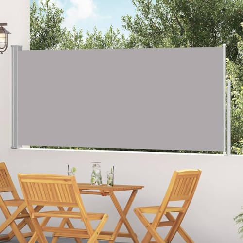 Mokuyary Toldo lateral extensible de 120 x 300 cm, color gris, protección solar, toldo para balcón, impermeable, para toldos, exteriores, jardín, terrazas, terrazas