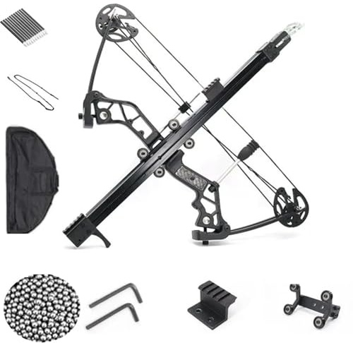 40-70lbs Adjustable Dual-Use Compound Bow Set, Right Handed, Ball Bearing System for Archery & Steel Ball Shooting, Outdoor Hunting Bow Kit for Adults