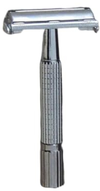LALADEFIEE Rasoir Manuel Vintage pour Homme en Métal Léger avec 50 Lames, Crème à Raser et Pinceau, pour Usage Domestique et Voyage Facile à Ranger