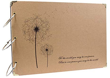 MAMACHU - Álbum de fotos vintage, libro de recortes, recuerdos de viaje, cuaderno de boda, aniversario, día de la madre, 60 páginas negras