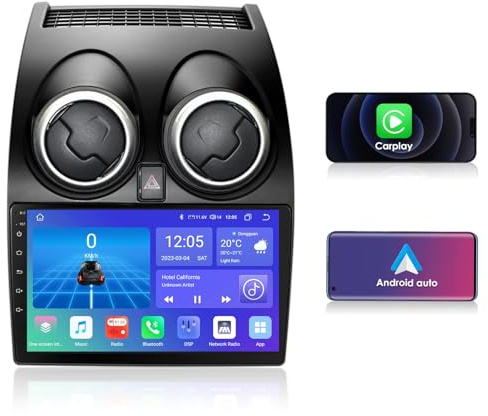 Autoradio stéréo Android 14 pour Nissan Qashqai J10 (2006-2013), 8 cœurs Navigation GPS 4G+32G avec écran Tactile de 9 Pouces, supporte Carplay Météo WiFi SWC Bluetooth RDS DSP TPMS Dab+