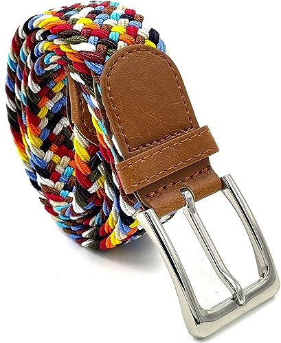 LisaModa Unisex Stretch Flechtgürtel für Damen und Herren in vielen Farben | Stufenlos verstellbarer Webgürtel aus flexiblem Textilgewebe – bequemer, dehnbarer Stoffgürtel für Freizeit & Alltag