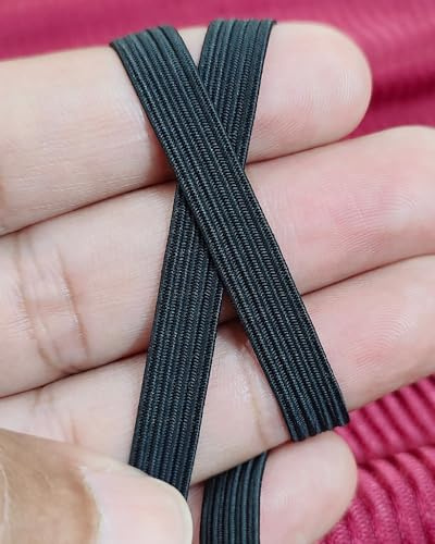 Noshad® 8mm - 1/3 10 mètres 11 Yards Noir Bande Élastique Plate pour Culotte à Coudre, Jupe, Chouchous, Couture, Mercerie et Accessoire Vêtement, Matériel, Fournitures Tissé, Tressé