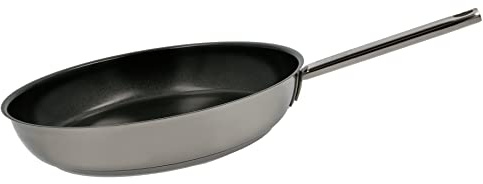 MEISTERKOCH Bratpfanne aus Edelstahl 32 cm Ø | Pfanne mit breitem Schüttrand und Keramik Antihaftbeschichtung, induktionsgeeignet, backofenfest bis 240°C