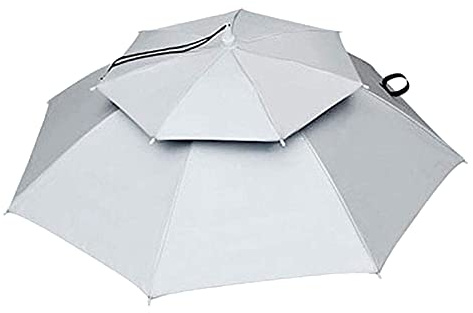 Coversolate Doppelschicht Regenschirmhut Kopfschirm Regenschirmmütze Sonnenschirm Hut Schirmhut Faltbarer für Dekoration Kostüm Golf Radfahren Angeln Gartenarbeit