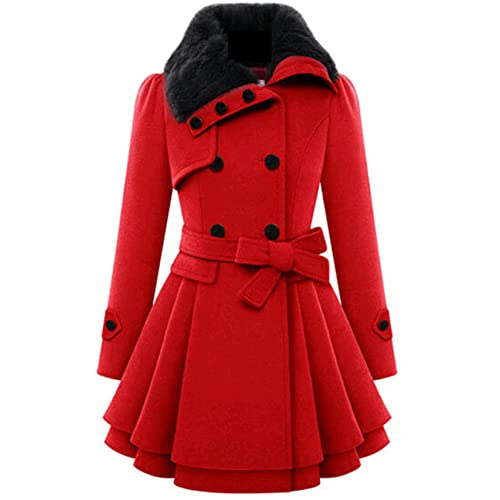 WHZXYDN Nouveau Manteau en Laine Long Et Mince pour Femmes Manteau en Laine à Double Boutonnage Trench-Coat pour Femmes