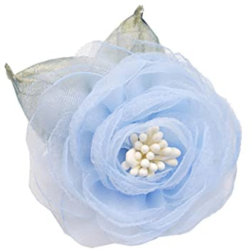 KABELIF Damen Brosche mit Blume Anstecknadel flower Boutonniere Dekoration zum Hochzeit Bankett Party (Hellblau)