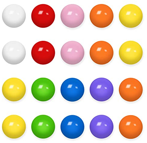 TYPHEERX 20 Stück Acryl-Kugeln, 16 mm, mehrfarbig, für Laufspiele, Bastelprojekte oder Dekoration des Hauses