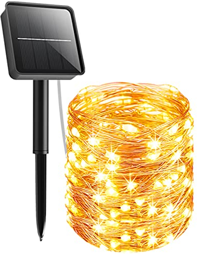 litogo [1 Pacchi Catena Luminosa Esterno Solare, 12m 120 LED Luci Solari Esterno 8 Modalità Impermeabili Filo di Rame Luci Lucine da Esterno per Giardino, Natale, Patio, Cancello, Matrimonio, Festa