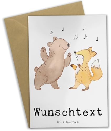 Mr. & Mrs. Panda Personalisierte Karte Hase Tanzen - Geschenke, individuelle grußkarte, gehen, personalisiert, Grußkarten, Tanzschule, Sportler, Tanzkurs, personalisierbar