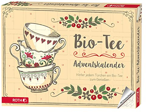 ROTH Tee Adventskalender gefüllt mit hochwertigen Teemischungen, Kalender mit Tee für die Vorweihnachtszeit