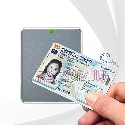 UTrust 3700F - USB-C - RFID-Lesegerät und NFC für elektronischen Personalausweis CIE 3.0 für Zugriff auf ANPR, INPS, INAIL, Revenue Agency und P.A.