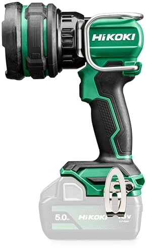 HiKOKI Akku LED Strahler UB18DH, 18V Baustrahler mit 1050 lm & Spot-Modus | Arbeitsleuchte mit 670m Reichweite, bis zu 24h Leuchtdauer, 2 Modi, ohne Akku, Ladegerät und Koffer