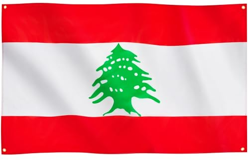 Runesol Libanon Flagge, 91x152cm, 4 Ösen, eine in jeder Ecke, Libanesische Republik, Phönizien, Lebnen, Premium-Flaggen für drinnen und draußen, Fahne, lebendige Farben, Fest der Verkündigung