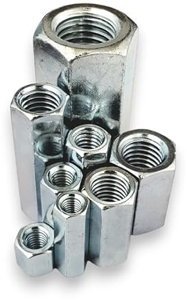 Langmutter M12 x 25 mm Verzinkt Stahl Sechskant - Verbindungsmuttern - Distanzmuffen - Größe und Menge wählbar (Gewinde: M12, Länge: 25 mm, Menge: 10 St.)