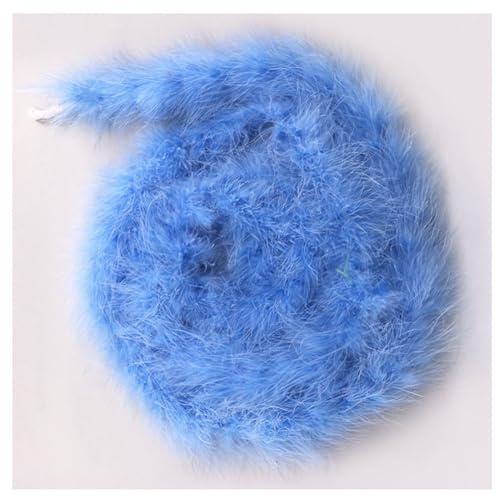 Hrlace 2 Meter Marabu Federboa Natürliche Truthah Feder Boa Flauschige Marabu Boa Feder Girlande Weihnachtsgirlande für DIY Basteln Hochzeit Weihnachten Tanzen Party Dekorationen 16g Blau 1#