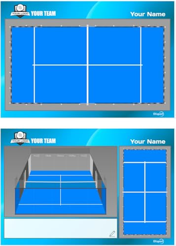 Lavagna tattico di PADDLE Tennis. Doppio lato, adatto per pennarelli cancellabili a secco. PERSONALIZZATO con colore, stemma o logo, nome e club. (STANDARD)