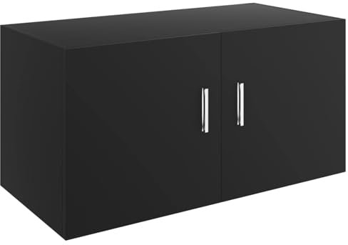 Homgoday Wandschrank, Hängeschrank, Hängeschrank, Schrank, Aufbewahrungsschrank, Einheit für Küche, Wohnzimmer und Büro, Innenmöbel, Schwarz, 80 x 39 x 40 cm, Holzwerkstoff