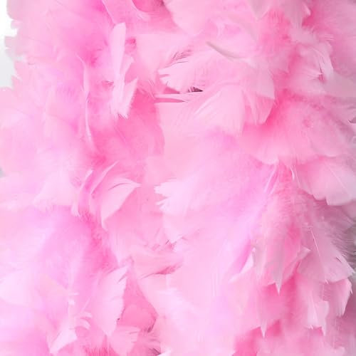 Whakano Feder-Boa Unisex,Boa für Kostüm-Accessoire,Länge Circa 180cm,Kostüm und Bastelzubehör,Feder Schal für Hochzeit Karneval Halloween Cosplay Weihnachten,Bühnenshows,Kostüm Party,Hell-Pink