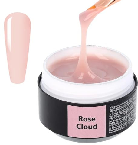 SINCERO SALON Easy Fluid Aufbaugel für Gelnägel - Rose Cloud - TPO -frei - Farbgel für Gelnägel - Ideal UV Gel für Nagelverlängerungen Korrekturen French Manicure - Builder Gel 15ml