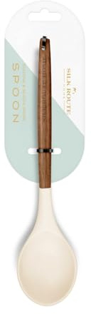 Silk Route Home Acacia Wood & Cream Silicone Spoon Kitchen Utensil