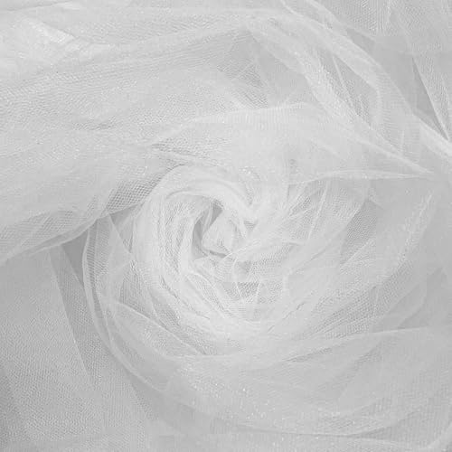 Decorazione in tessuto di organza, tessuto trasparente in tulle bianco setoso, tessuto in tulle da sposa, decorazione per fondale, 72 x 59 pollici, tessuto trasparente in organza per tende drap