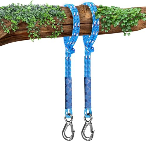 Schaukel Befestigung Baum,2er Schaukel Befestigung Seil,150cm Hängematte Aufhängung Seil,Einstellbar Hängesessel Gurt mit Karabiner,Hängende Seil,hängematte Befestigung Schaukel Befestigung