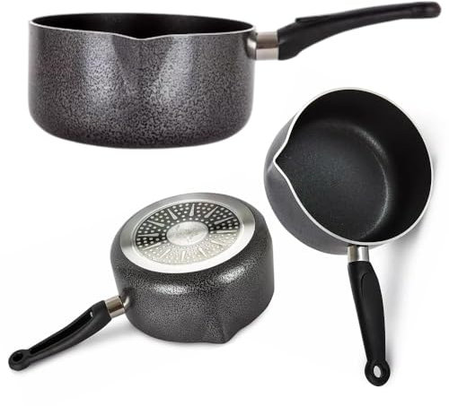 Induction Non-Stick Milk Pan with Pouring Lip: Perfect Small Saucepan for Cooking, Sauces, and Induction Hob Kitchens - Versatile Non Stick Saucepan in Premium Pots and Pans Collection (18cm)