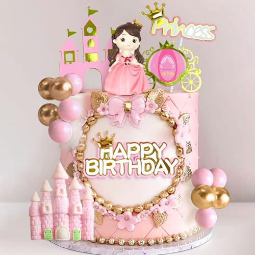 Prinzessin Tortendeko Mädchen Kuchen Dekoration Prinzessinnen Tortendeko | Prinzessin Tortendeko Mädchen Kuchen Dekoration Prinzessinnen Tortendeko Baby Shower für Mädchen Dusche Kuchen Dekoration