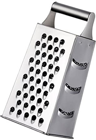 MAGICLULU Rallador De Acero Inoxidable Multifuncional De Cuatro Caras Cortador y Rallador Para Queso y Verduras Práctico Utensilio De Cocina Con Base Estable y Fácil Limpieza