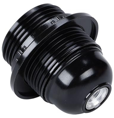 WADY Vintage Black Bakelite E27 Lamp Holder with Shade Ring Adapter - Energy Class A Edison Screw Socket for Table & Ceiling Pendant Light Fittings, DIY Bulb Holder Kit (ES E27 Compatible)