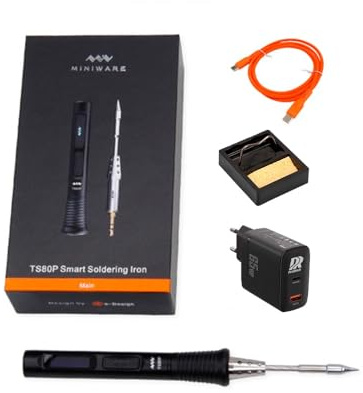 TS80P (Main) Soldering Iron + 65W Charger + PD3.1 240W USB C to C Cable + Mini Stand