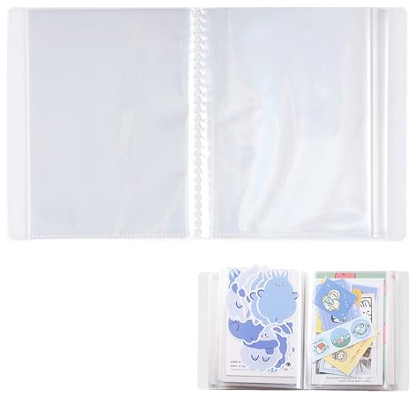40 Pockets 4 x 6 Inches Small Photo Album Pictures Storage Book Art Presentation Folder with Translucent Frosted Cover for Postcards Stickers