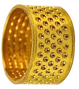 HOMSFOU Ditale per Cucito Antiscivolo Dorato, Protezione per Le Dita Fai da Te, Anello Regolabile per Lavori di Cucito su Pelle e Tessuti Resistenti, Set da 20 Pezzi per Principianti e Artigianato