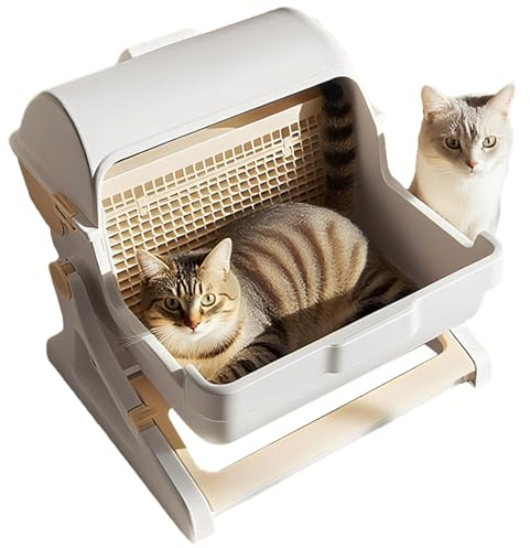 dewdat Automatische Katzentoilette - Intelligenter Katzenklo - Sicherheits-Deodorierungssystem Großraum-Reinigung Mit Oben Offenes Design Robust Für Innenbereich Außenbereich Möbelecke