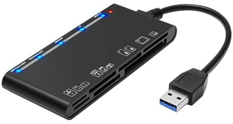 Alide Adaptador de lector de tarjetas múltiple USB 3.0 7 en 3, compatible con SD, MICRO SD, etc., para Windows XP/Vista/Mac OS/Linux, etc. (5 Gbps)