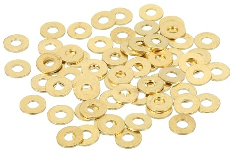 QUARKZMAN 110 Stück Messing Flachscheiben M3 Kupfer Unterlegscheiben Dichtungsscheiben Sortiment 3mm Innendurchmesser 8mm Außendurchmesser 0.8mm Dicke Für Maschinenreparatur