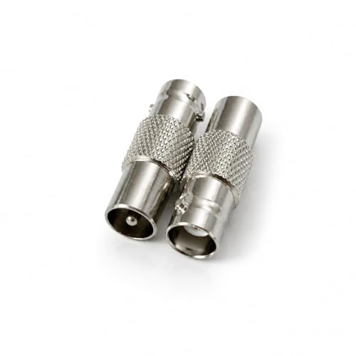 DRUT TV Male Plug to BNC Female Socket Adapter Connector, 1pcs | RF Aerial to BNC Converter for CCTV, TV, Video, Radio, and Coaxial Cable Connections