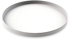 Cooee Design Tablett Circle aus Edelstahl in der Farbe Weiß, Maße: 30cm x 30cm x 2cm, HI-012-WH