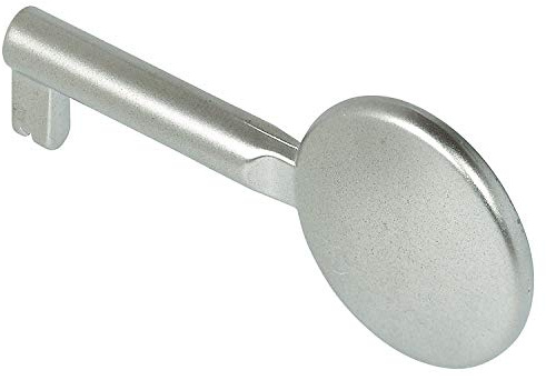 Gedotec Bartschlüssel Deko Ersatz-Schlüssel Schrank Buntbartschlüssel für Möbel-Schloss & Schubladen - 2148 | 40 mm | Schlüssel Messing vernickelt matt | 1 Stück - Möbelschlüssel mit Euro-Sperre