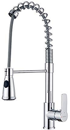 GRIFEMA LYON-G4007 | Professionelle Küchenarmatur - Wasserhahn Küche mit Ausziehbarer Schlauch-Brause | Einhebel-Küchenmischer, G3/8'' Anschlüsse, Hochdruck, Chrom