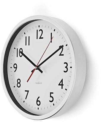 CABLEPELADO - Reloj de Pared - Mecanismo Cuarzo - Decorativo - Oficina - hogar - Cocina - medidor Tiempo - silencioso - 25 cm - Blanco