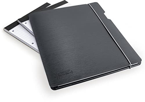 Rapesco 1636 Carpeta Portapapeles y 3 Blocs Notas de 80 Hojas, A4, Negro