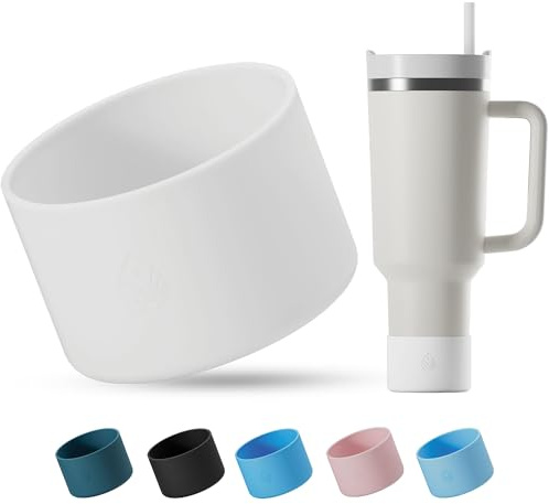 REUZBL Pastel Silicone Bottle Boot Sleeve for Stanley, Hydro Flask & Similar Tumbler Brands, 20-40oz, Travel & School Use