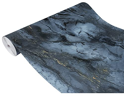 Klebefolie Möbel 67,5x200 cm | Möbelfolie selbstklebend in Steinoptik | Folie für Möbel zur einfachen Renovierung von Türen, Tischen und Regalen | Klebefolie dekorativ und abwaschbar | Romeo Gold