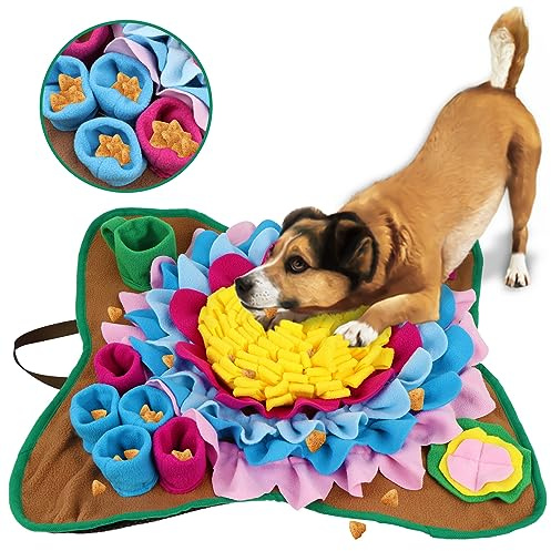 Pet Snuffle Mat for Dogs Interactive Feed Game Sunflower Suction Cups Dog Treats Feeding Mat With Puzzles Encourages Natural Foraging Skills1