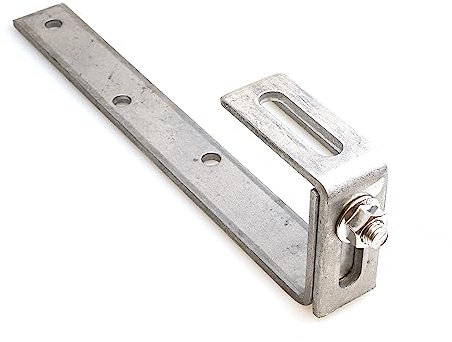 NAKA 4x Photovoltaik Dachhaken 5mm Verstellbar Schindeldach, Edelstahl-Dachhaken Aufdachmontage Solar PV WG008 | Solarmodul Halterung | Montage von Solarpanelen | Seitenmontage Zubehör 25x7,5/9,5x3cm