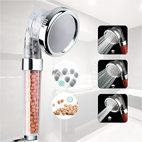 Alcachofa De Ducha, 3 Modos De Ducha, Masaje, Chorro, Lluvia - Ducha De Baño Con Mineral Infrarrojo Y Anion Facil De Absorber Por La Piel - Ducha Ecologica, Mejor Calidad Del Agua Y Ahorra Hasta 50%